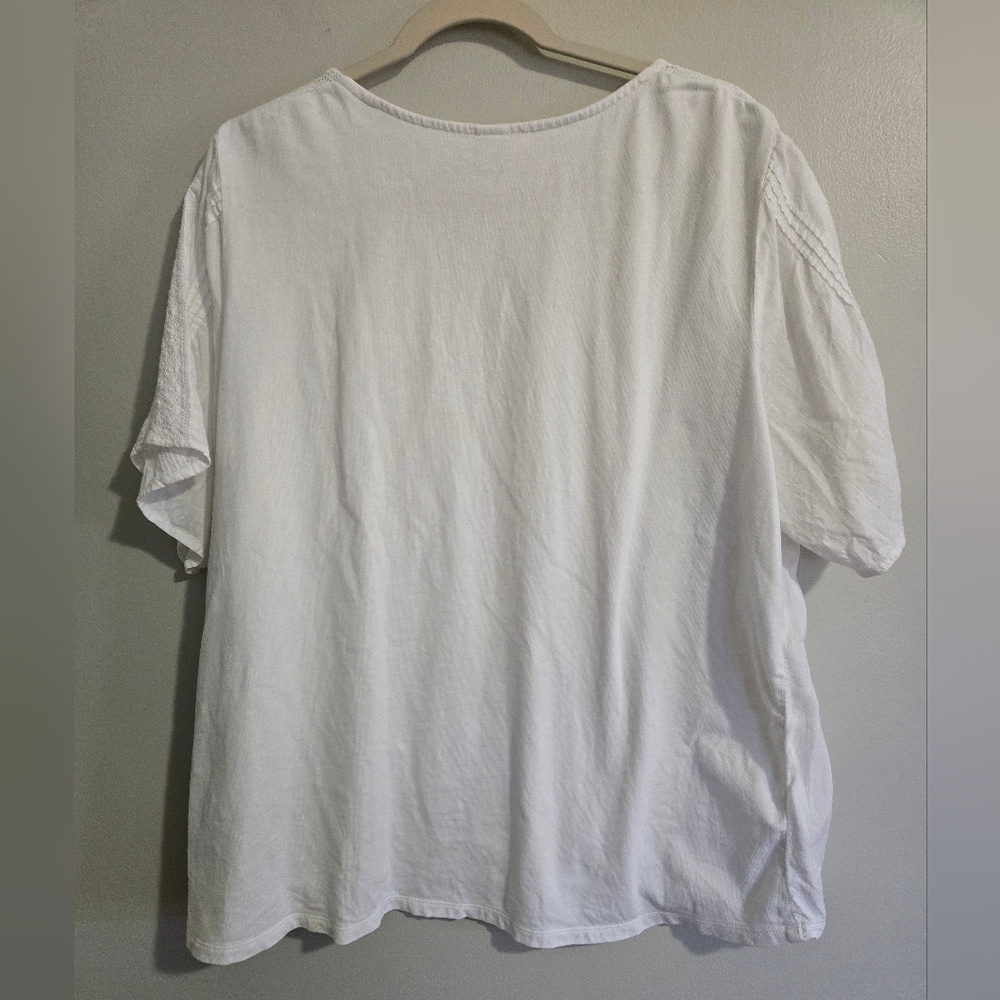 Old Navy White Lace-Front XXL Blouse - Picture 3 of 6